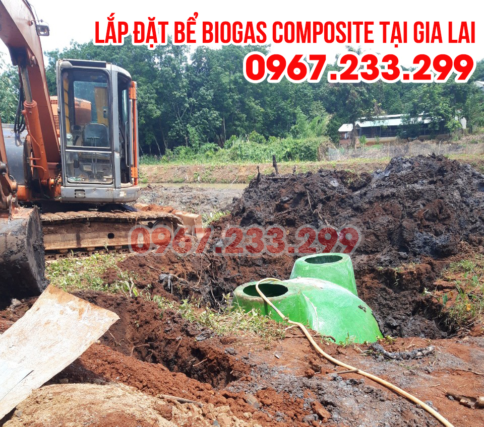 Lắp đặt bể biogas composite tại Gia Lai