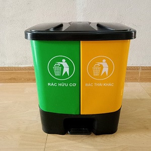 Thùng rác 40L đạp chân - 2 ngăn