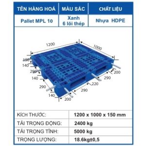 Pallet MPL 10 Xanh 6 lõi thép