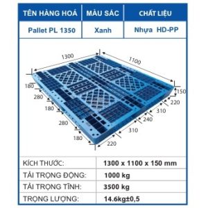 Pallet PL 1350 Xanh