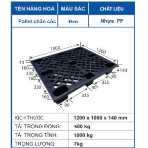 Pallet chân cốc Đen