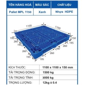 Pallet MPL 1150 Xanh