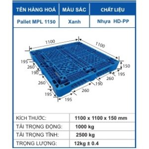 Pallet MPL 1150 Xanh