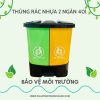 Thùng rác nhựa 2 ngăn 40L